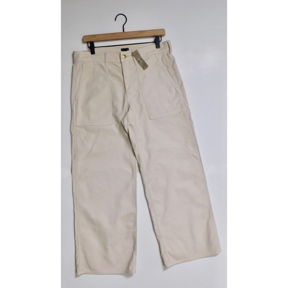 NWT!! J. CREW Camp Pocket Wide Leg Pants Natural Stretch Cotton 28P 28 Petite - Picture 3 of 16